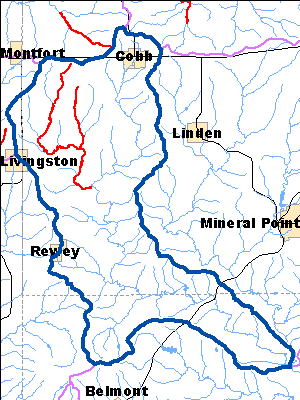 Impaired Water in Upper West Branch Pecatonica River Watershed
