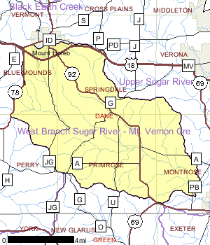 West Branch Sugar River - Mt. Vernon Cre Watershed
