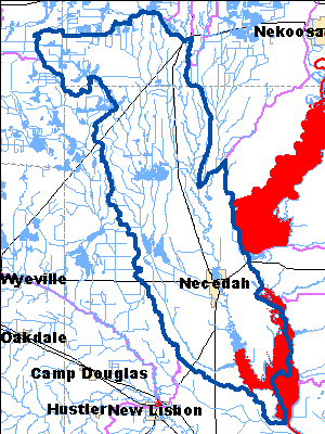 Impaired Water in Lower Yellow (Juneau Co.) River Watershed