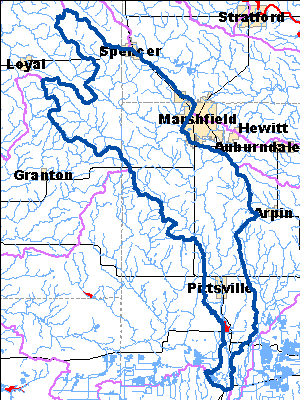 Impaired Water in Upper Yellow (Wood Co.) River Watershed