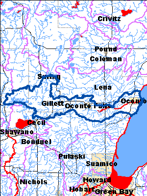 Impaired Water in Lower Oconto River Watershed