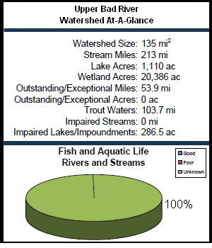 Upper Bad River Watershed At-a-Glance
