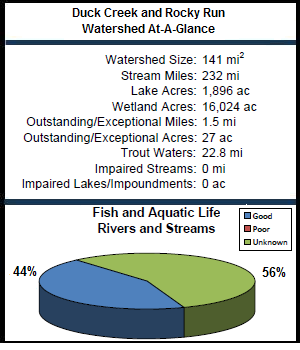 Duck Creek and Rocky Run Watershed At-a-Glance