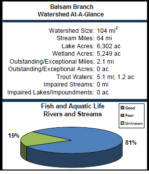 Balsam Branch Watershed At-a-Glance