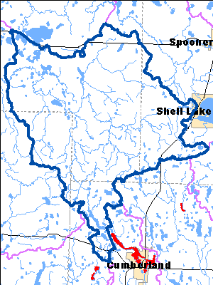 Impaired Water in North Fork Clam River Watershed