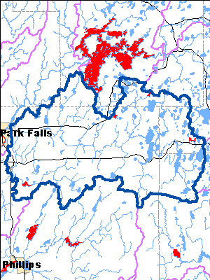 Impaired Water in Upper South Fork Flambeau River Watershed
