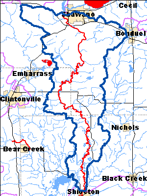 Impaired Water in Middle Wolf River Watershed